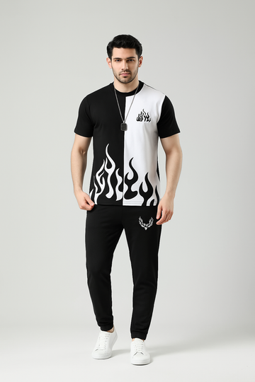 Black & White Flame Tracksuit